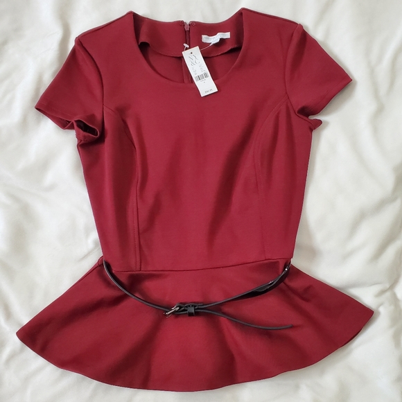 New York & Company Tops - New York & Company Short Sleeve Peplum Blouse Size 0